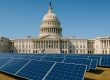 solar panels in front of white house