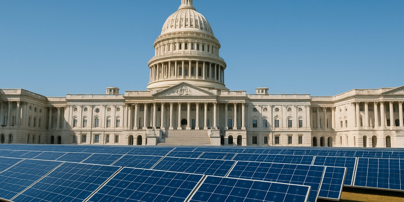 federal-solar-incentives-ending solar panels in front of white house