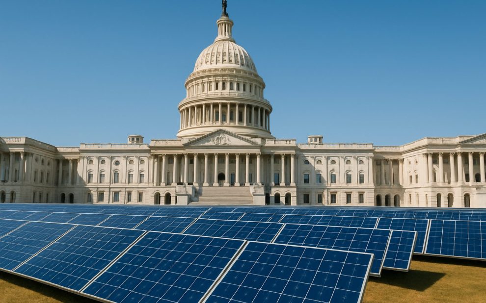 federal-solar-incentives-ending solar panels in front of white house